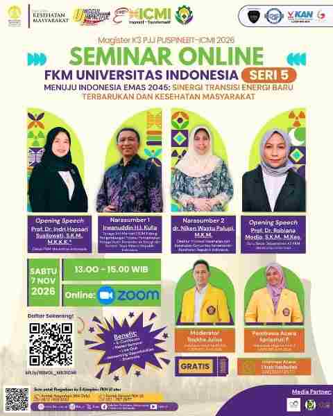 Banner Diskusi Transisi Energi Baru Terbarukan Mahasiswa Magister K3 PJJ PUSPINEBT-ICMI