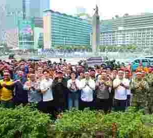 Kapolres Metro Jakarta Pusat Kombes Pol Reynold E.P. Hutagalung saat Deklarasi Sumpah Pemuda 2026 di HI